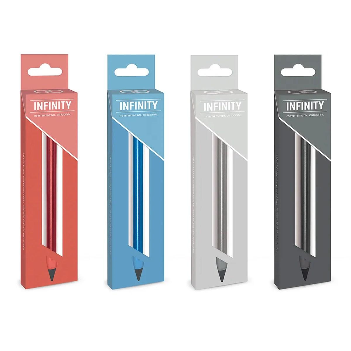 Lebez matite infinity con fusto in metallo e top sagomato diagonale