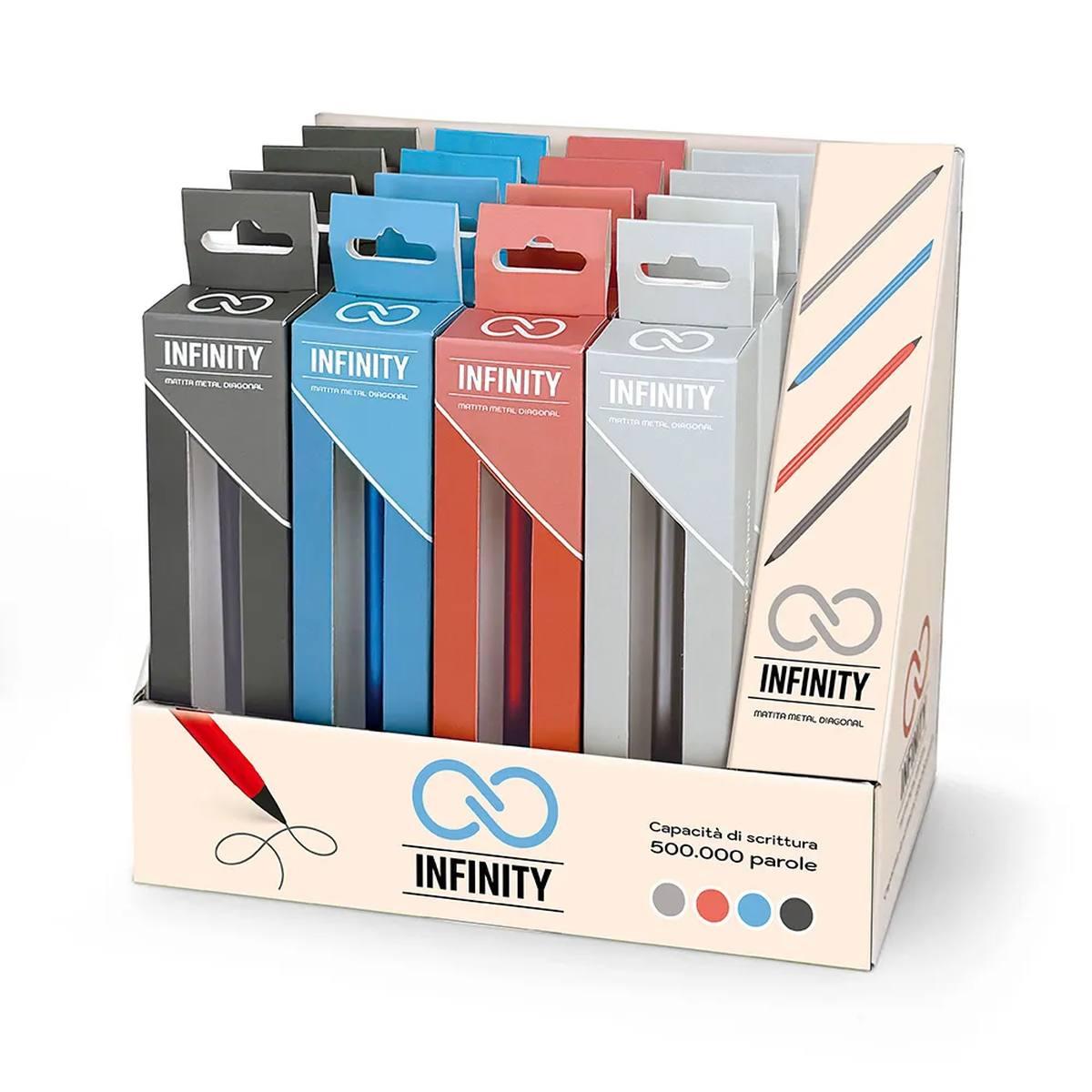 Lebez matite infinity con fusto in metallo e top sagomato diagonale