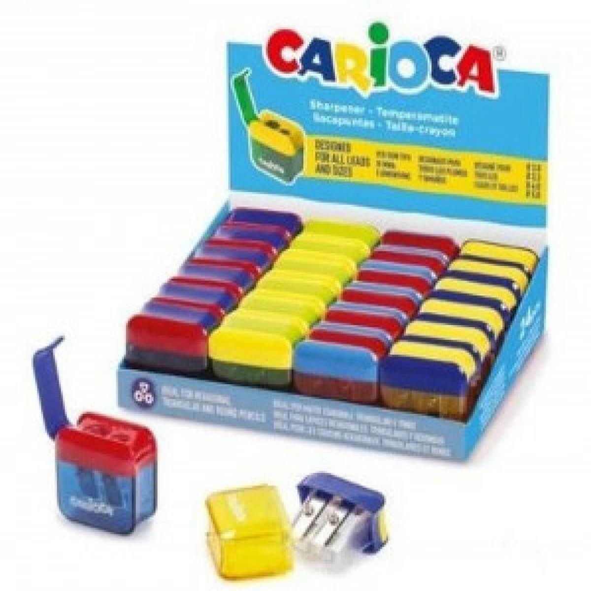 Carioca temperino mini 2 fori cilindrico - display 24 pz