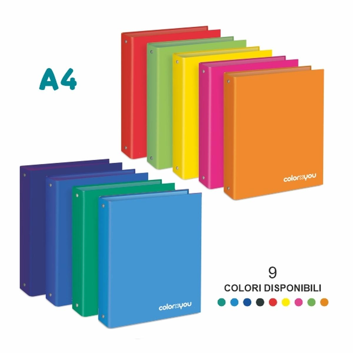 Colorxyou top quality raccoglitore a4 - Ø 30 mm - 4 anelli