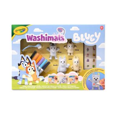 Crayola washimals bluey - set attivita' con 4 cuccioli con adesivi lavabili
