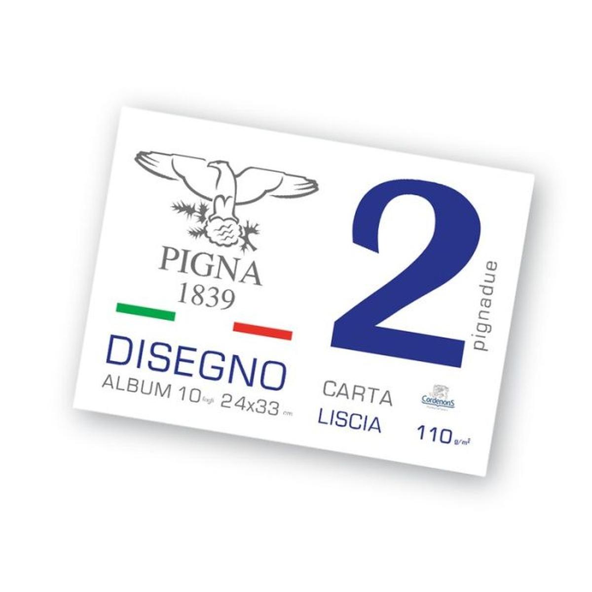 Pigna - album disegno pigna 2 - carta liscia - 10 fg - 110 gr - 24 x 33 cm