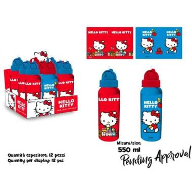 Hello kitty borraccia con beccuccio 550 ml 2 colori