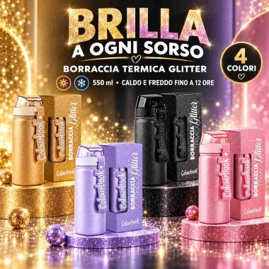 Borraccia termica glitter colourbook 550 ml