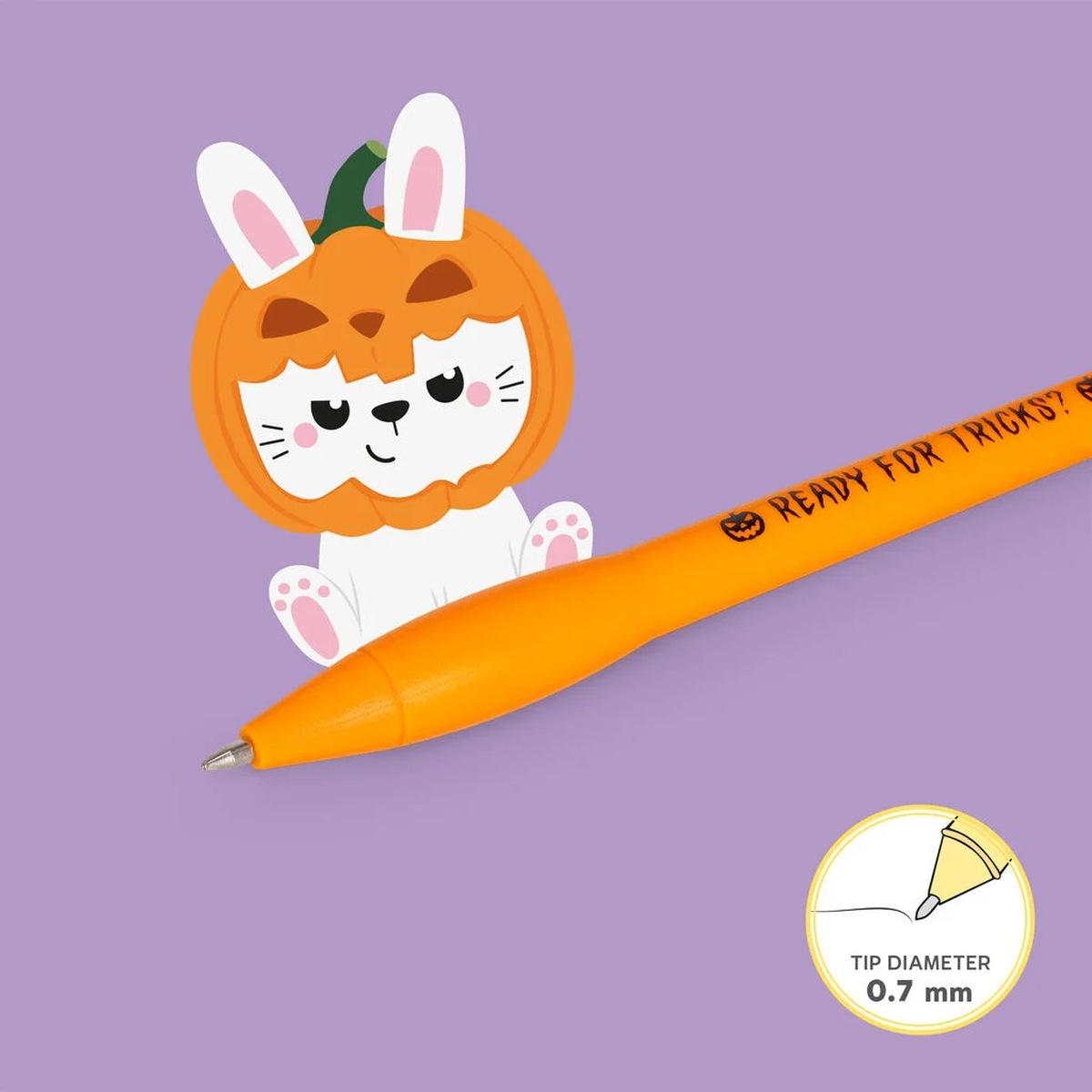 Penna a sfera luminosa - pumpkin bunny - writing is magic