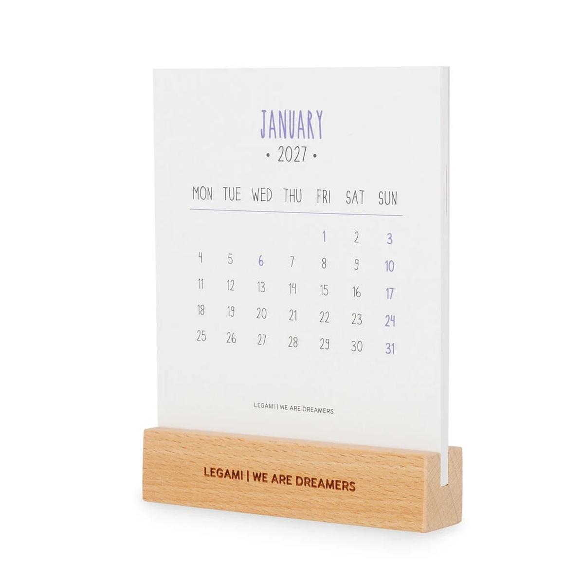 Legami calendario con base in legno - 2027