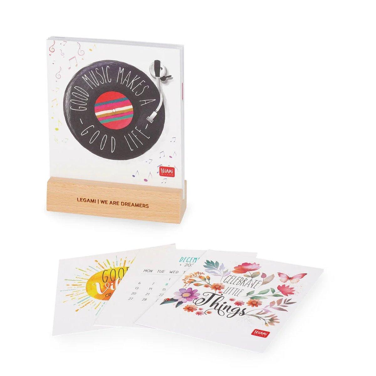 Legami calendario con base in legno - 2027