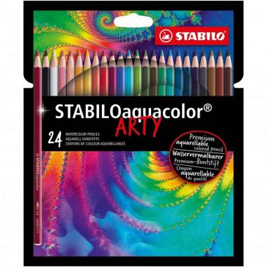 Stabilo pastelli aquacolor arty - scatola cartone 24 pz