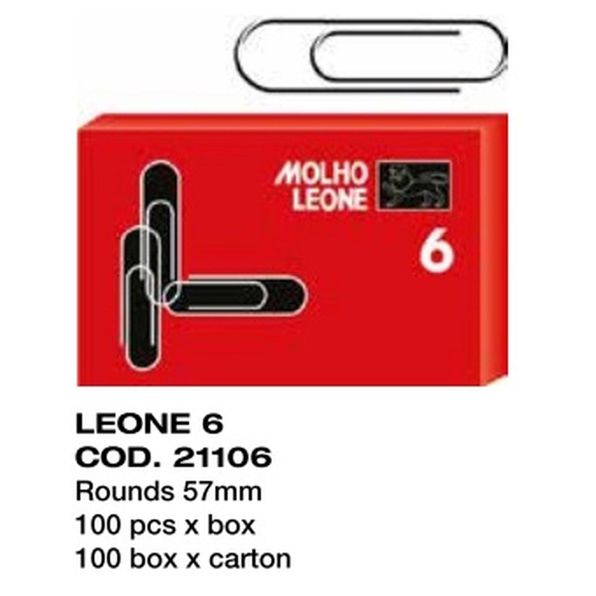 Molho leone - fermagli zincati n. 6 rounds 57 mm - 100 pz