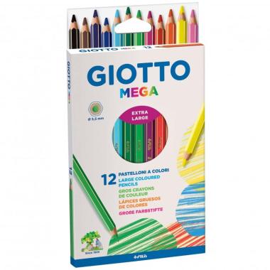 Giotto mega - mina Ø 5,5 - astuccio da 12 pz (10 colori + oro e argento)