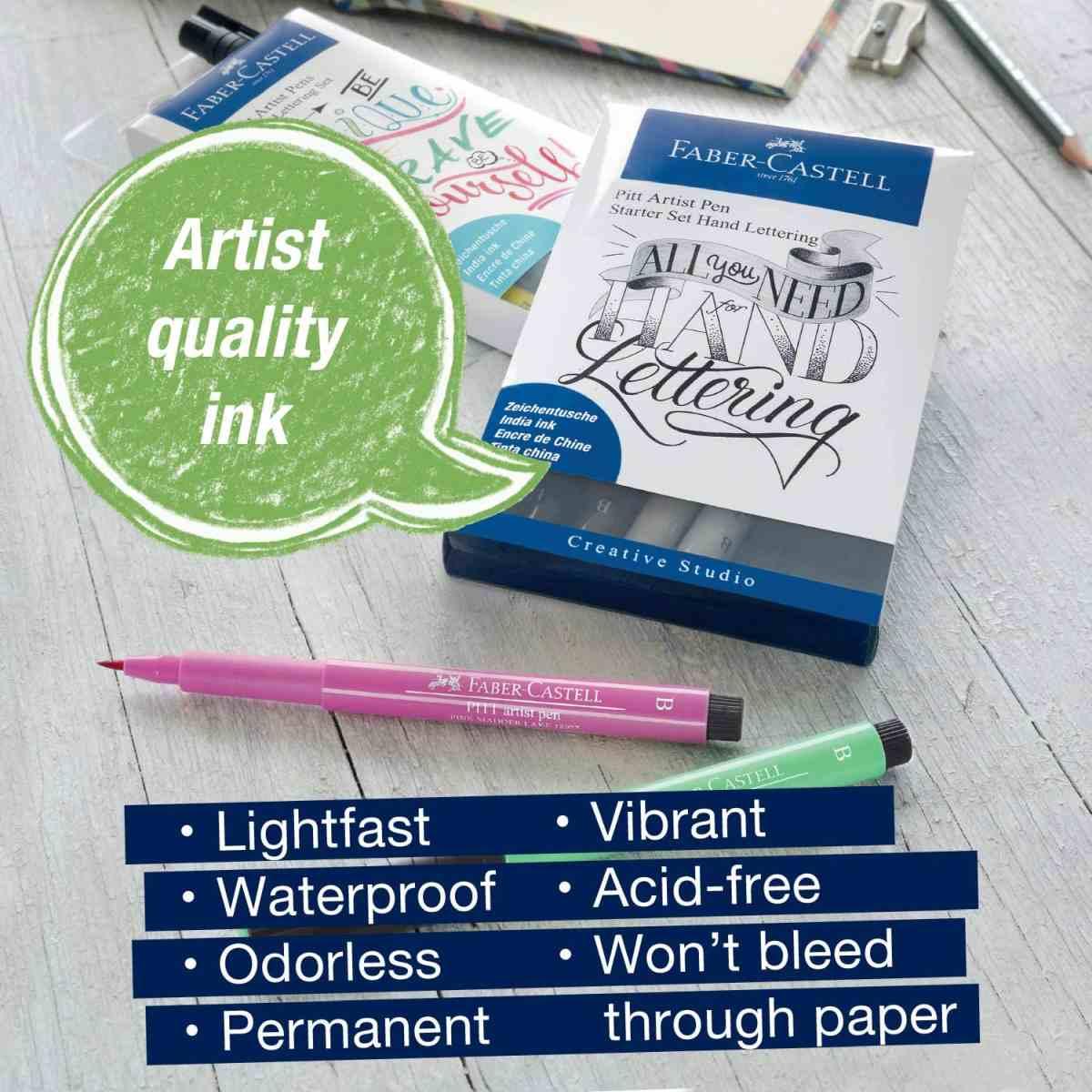 Faber-castell hand lettering set - 6 pitt artist pens - be unique, be brave, be yourself!