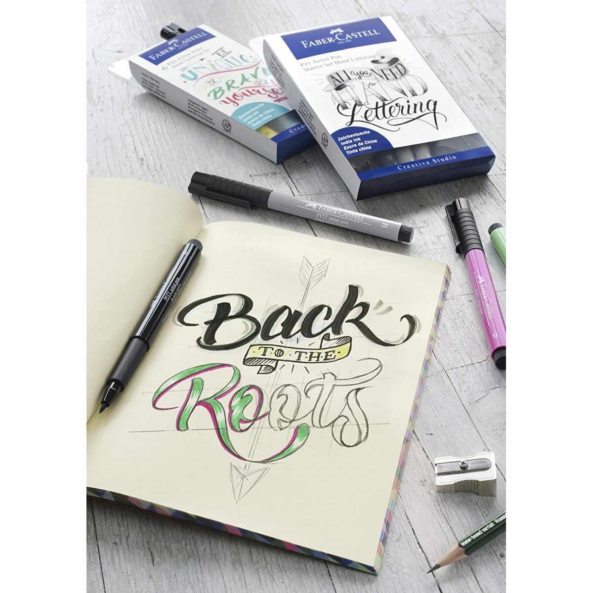 Faber-castell - starter set hand lettering - pitt artist pen - all you need for hand lettering