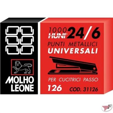 Molho leone - punti 126 - huni 24/6 - punti metallici universali