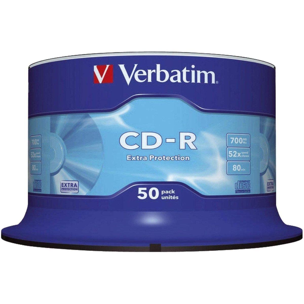 Verbatim cd-r 80min datalife - confezione da 50 cd