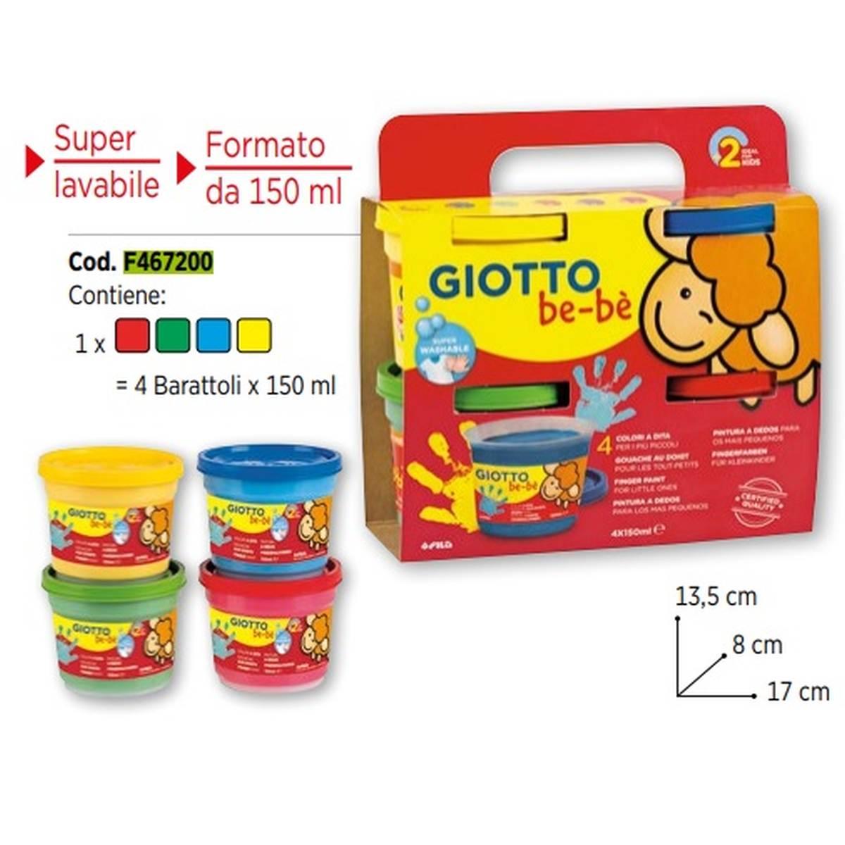 Giotto be-be' colori a dita - 4 x 150 ml