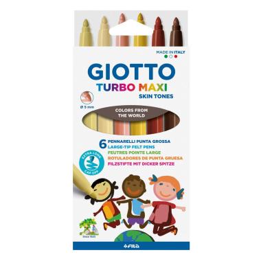 Giotto, turbo maxi skin tones - colori della pelle - astuccio da 6 pz