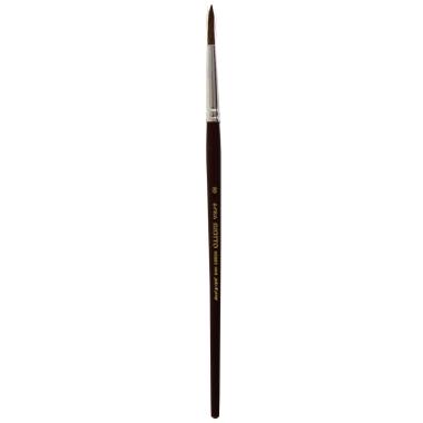 Pennelli giotto - serie 400 - n° 6 - pennello per acquerello e tempera, manico in legno verniciato bordeaux, punta tonda in pelo di pony.