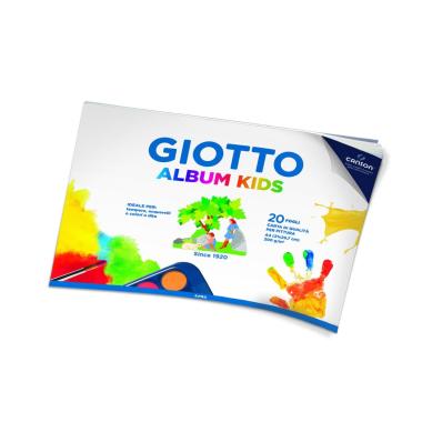 Giotto - album kids per pittura - formato a4 - 20 fogli - carta 200 gr - collato sul lato corto