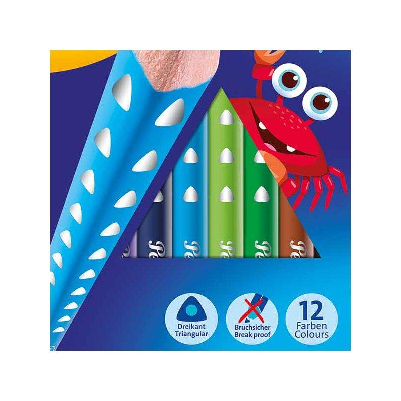 Pelikan - silverino pastelli jumbo triangolari con mina Ã? 3 mm - 12 pz