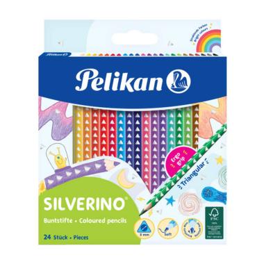 Pelikan - matite ergonomiche silverino - mine 3 mm - scatola da 24 pastelli