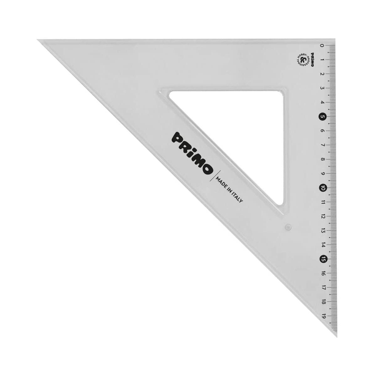 Primo - squadra da 45/30 cm - in polistirolo - grigio fum - antiriflesso