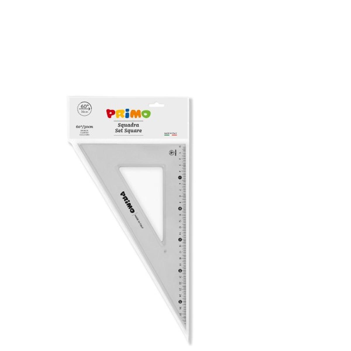 Primo - squadra da 60/30 cm - in polistirolo - grigio fum - antiriflesso