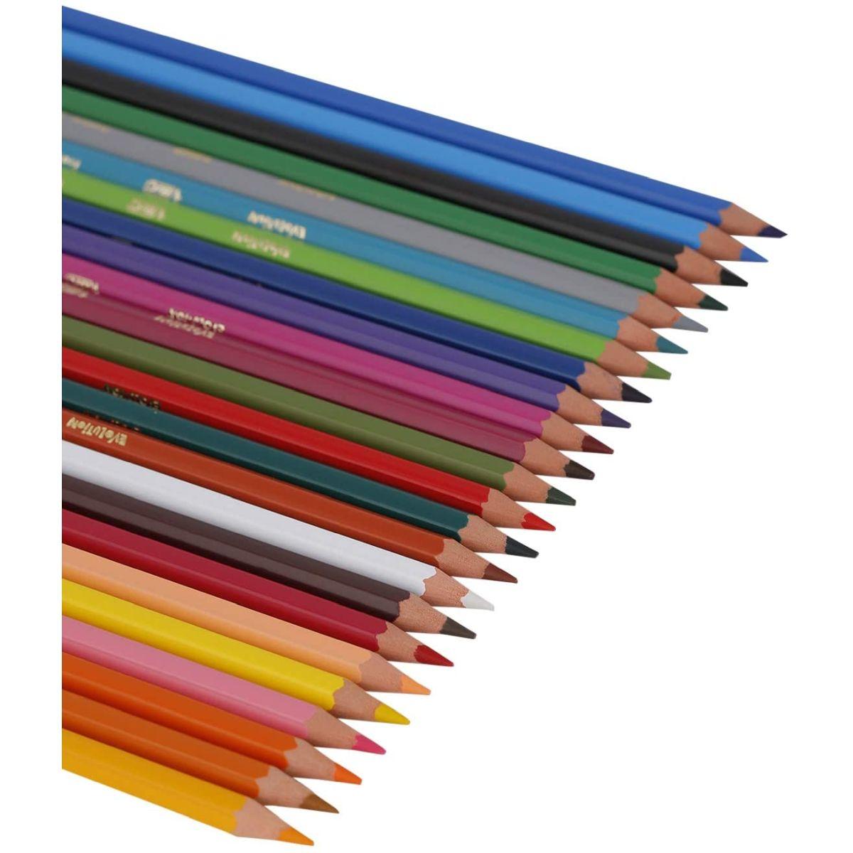 Bic kids evolution ecolutions - matite colorate in resina senza legno - confezione da 24 matite - diametro punta 3,20 mm